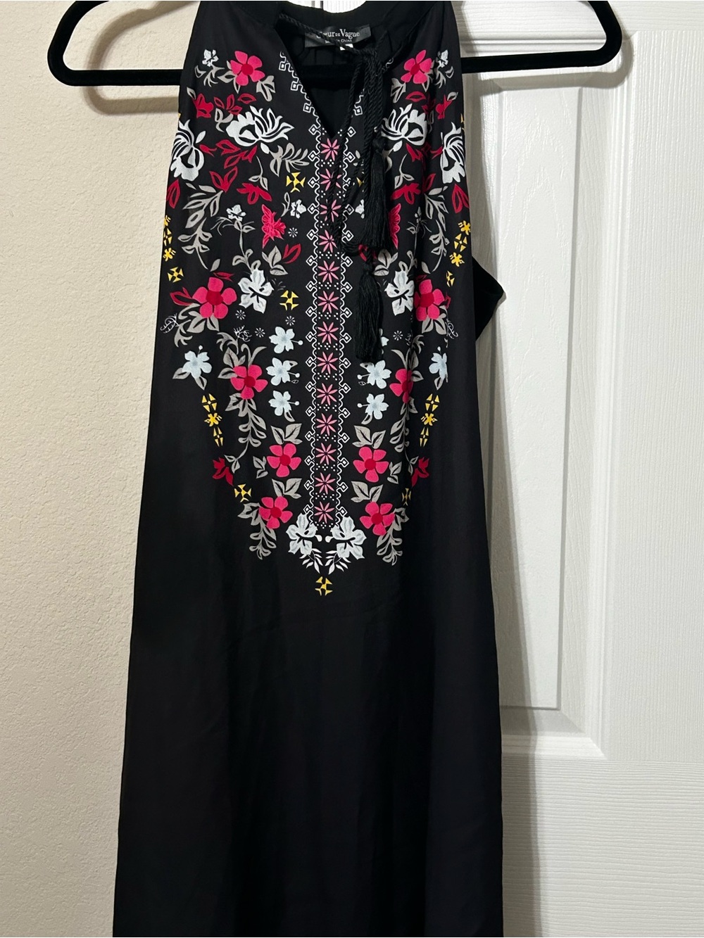 Coeur de Vague black dress with multi-color size Small